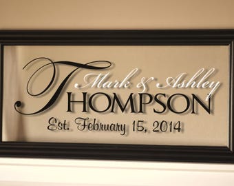 Personalized Acrylic Family Name Sign With Established Date 11x21