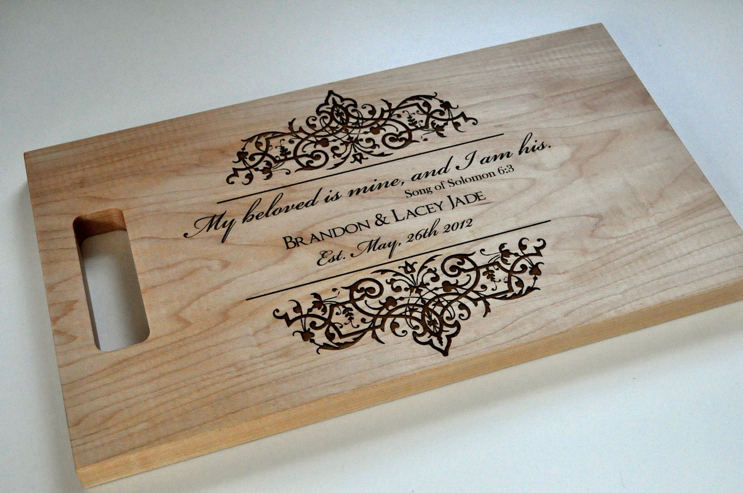 Custom Cutting Board Laser Engraved 8x14 Personalized Wood Etsy