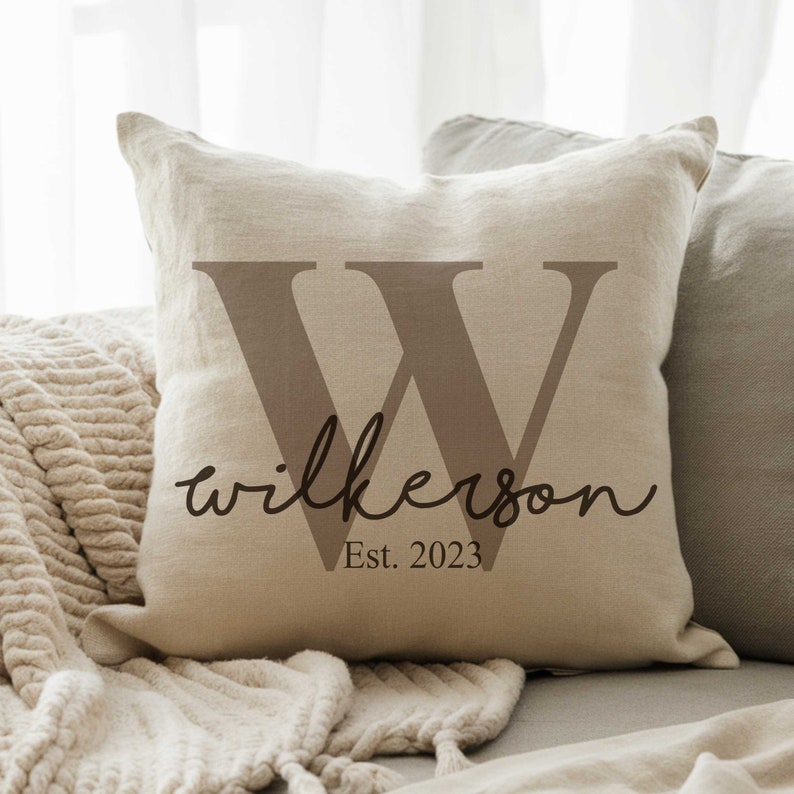 16x16 Personalized Monogram Throw Pillow - Custom Printed Cushion Cover for Home Decor