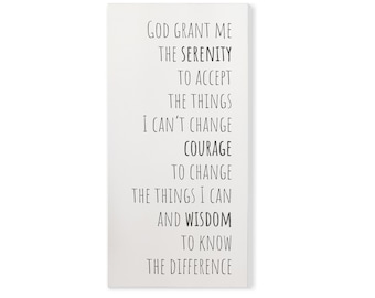 Serenity Prayer Farmhouse Style Wood Wall Decor Sign - Available In Four Sizes