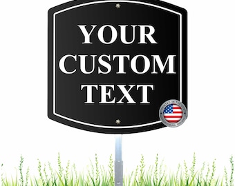 Personalized Reflective Aluminum Yard Sign: Black & White, 28" Stake