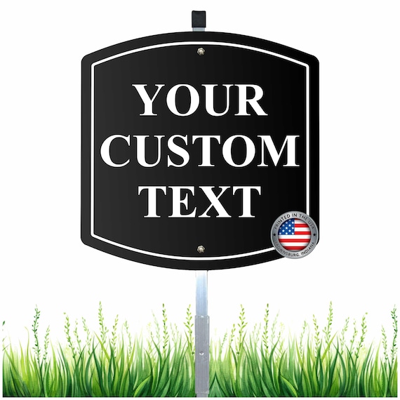 Personalized Reflective Aluminum Yard Sign: Black & White, 28" Stake