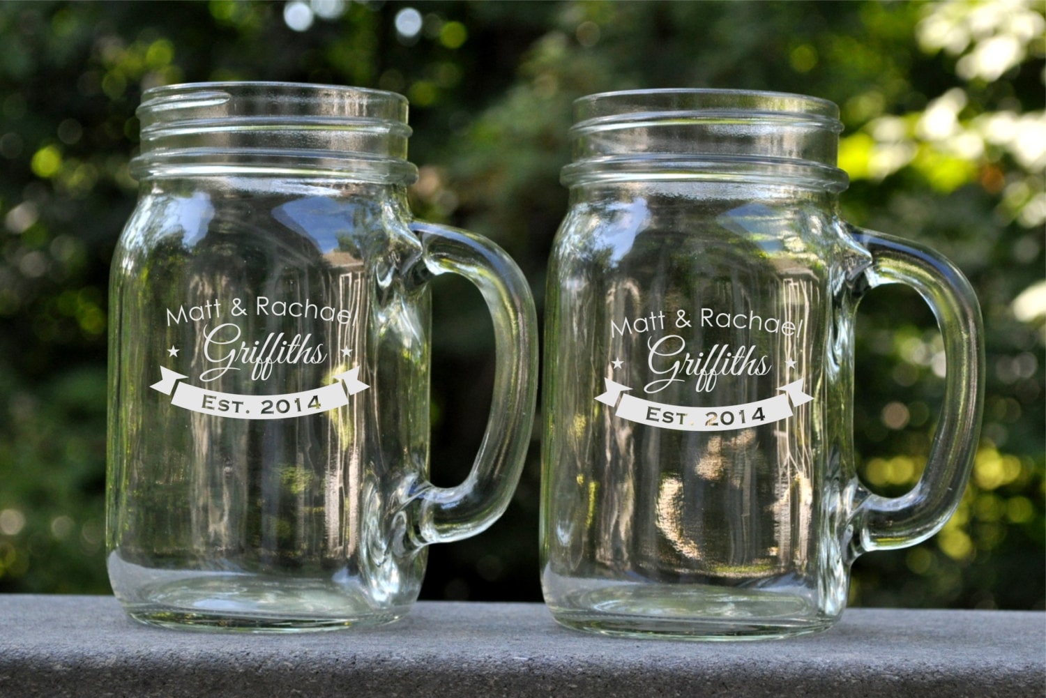 Personalized Printed Mason Jar Mug Favors