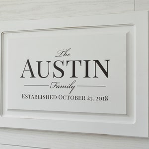 Personalized Printed Wood Family Name Sign With Established Date 14x20