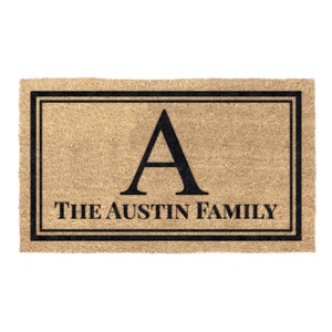 Personalized Monogram Custom Coir Coconut Husk Doormat Available In Three Sizes