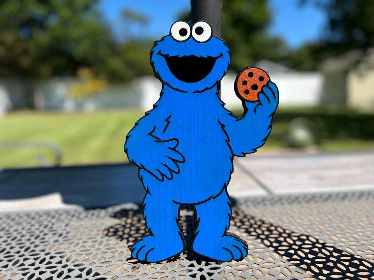 Wood COOKIE MONSTER Freestanding Hand-painted Decor With Magnetic