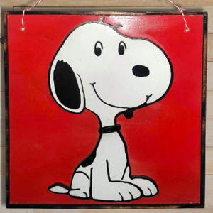 Hand-Painted Snoopy Wooden Sign - Peanuts Inspired Decor