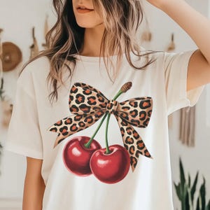Cherry Coquette PNG, Cherry Bow PNG, Valentine Coquette Png, Valentines Png, Valentines Bow Png, Love You Cherry Much Png, Cheetah Bow Png