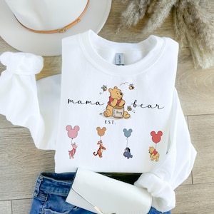 Mama Bear PNG, Mama and Baby Bear Png, Bear Mom Png, Yellow bear Mama Png,Honey Bear Family Vacation Png, Gift For Mom Png, Cartoon Bear Png