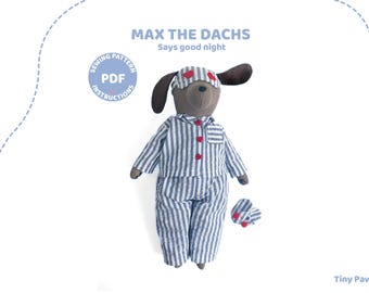 Dackel Schnittmuster, Dackel Schnittmuster, Dackel Plüsch PDF, Soft Animal Tutorial, Instant Download DIY