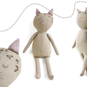 Cat sewing pattern Pdf. Animal cloth doll / Stuffed animal toy / CLEO THE CAT- by Tinypawspattern. Includes instructions. Instant download.