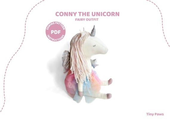 Unicorn Doll Sewing Pattern, Fantasy Plush PDF Tutorial, Soft Toy DIY Craft, Instant Download