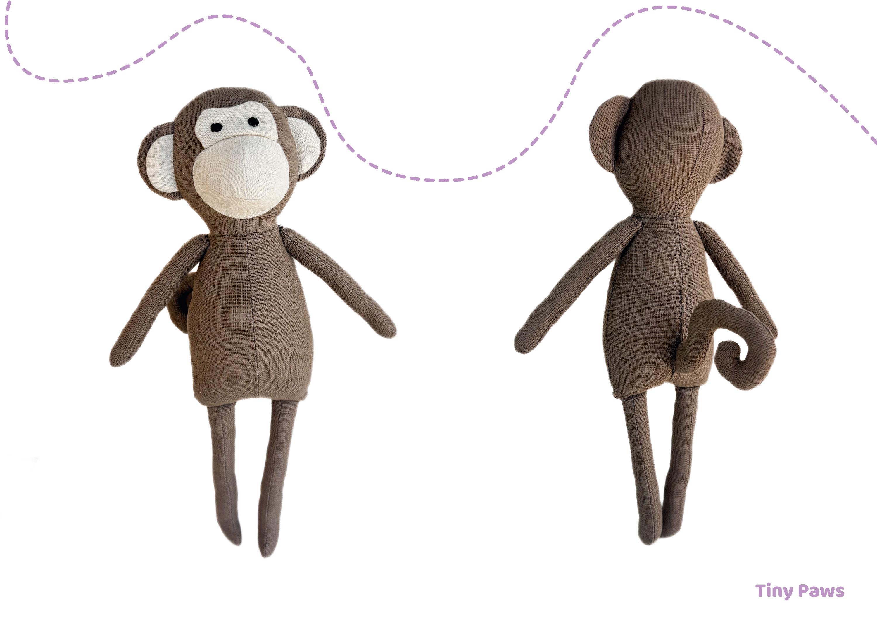 Monkey Toy Pattern Monkey Doll Sewing Pattern – DIY Cloth Toy, Monique (PDF Pattern) - Etsy