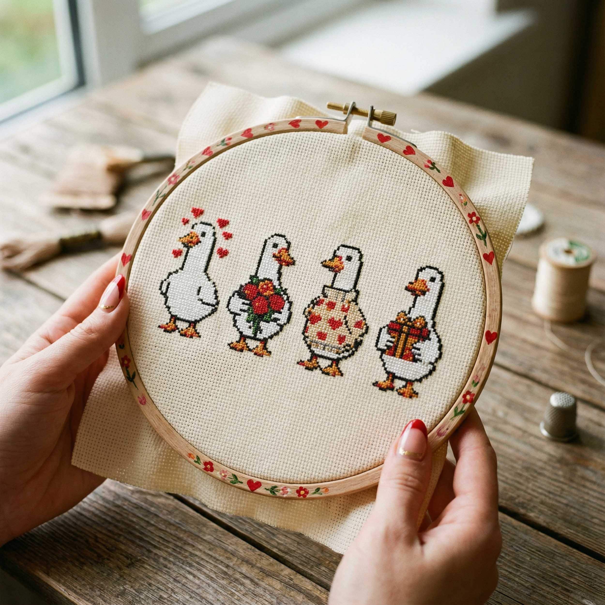 Kit Bordado Punto Cruz Tres Pájaros -tela Aida 14ct Hilo | Cuotas Sin