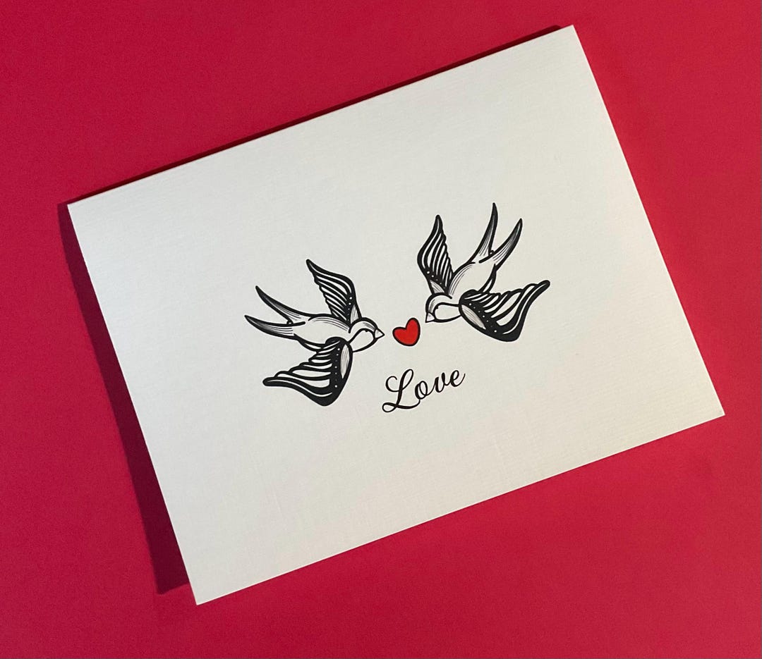 Retro Love Bird Valentine’s Day Card - Etsy
