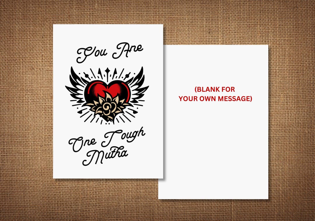 One Tough Mutha - Last Minute Print at Home Card - Etsy