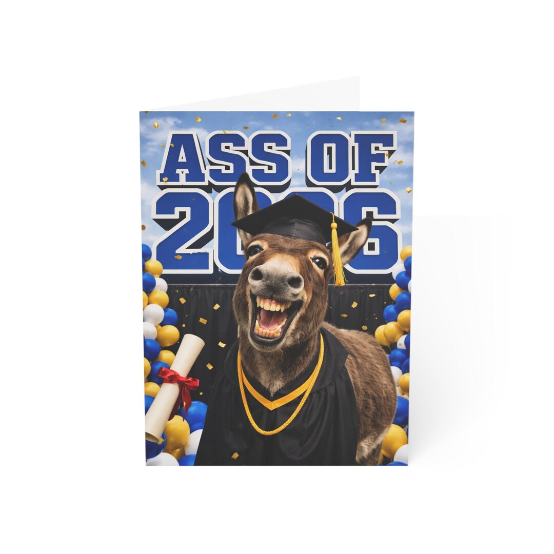 Donkey Grad Class of 2026 Graduation Card | Donkey With Cap, Funny Grad Card - Etsy