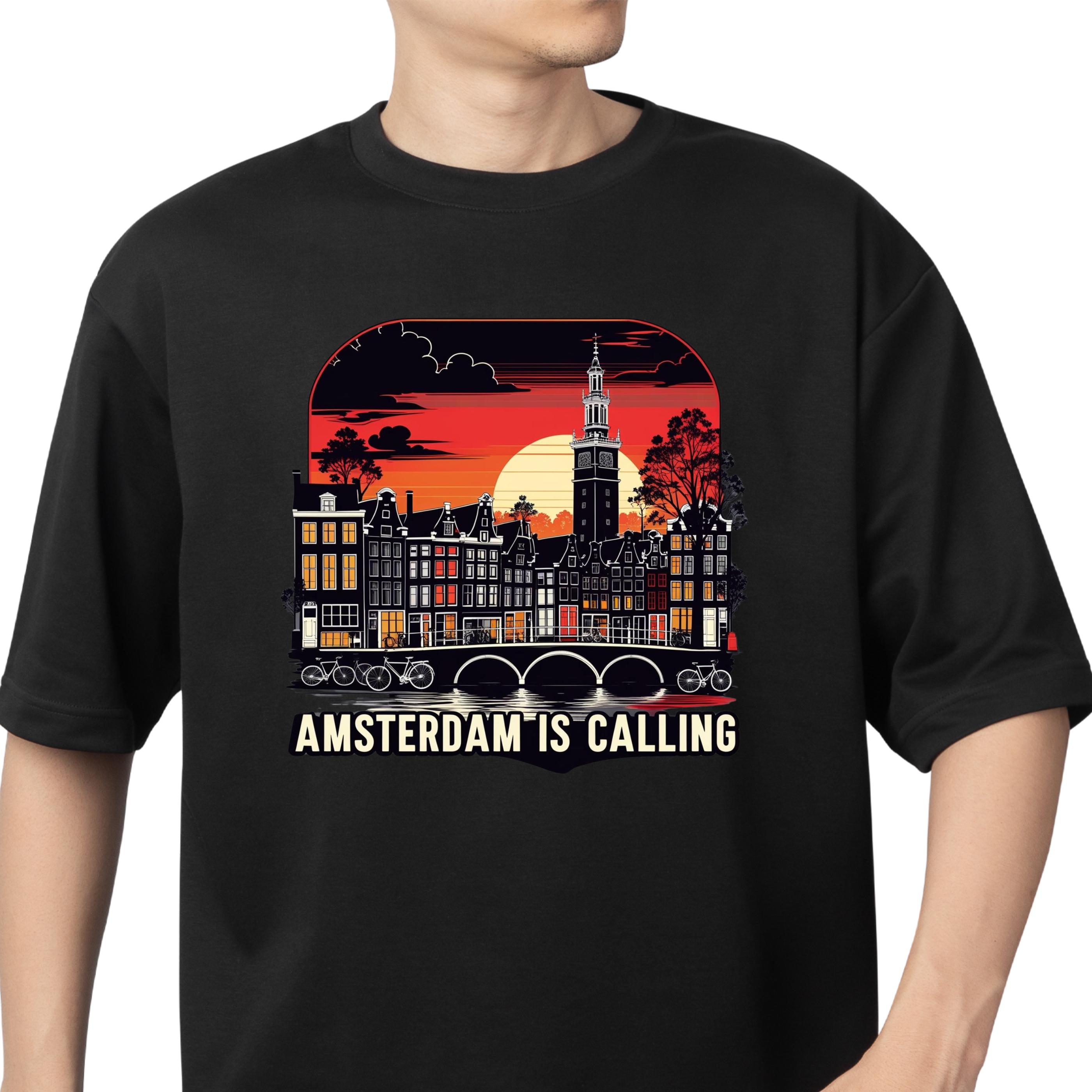 ヴィンテージTシャツオランダアムステルダム夜景90sシングルステッチ