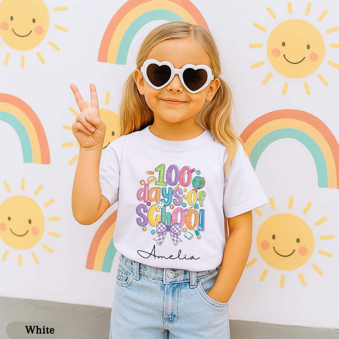 100 Days of School Shirt, Kids 100th Day of School Shirt, Custom Name ...