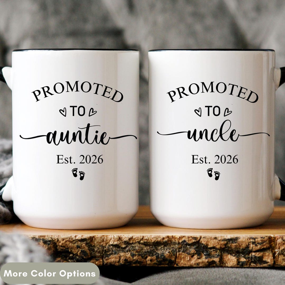 Promoted to Aunt and Uncle Mug, New Aunt and Uncle Gift, Pregnancy ...