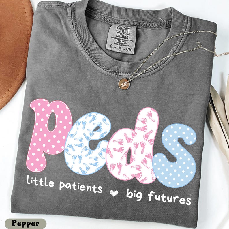 Peds Nurse Shirt Little Patients Big Futures, Pediatric Nurse Shirt, Peds Nurse Gift, Pediatric Nurse Gift, Future Pediatric Crew Shirt. image 3