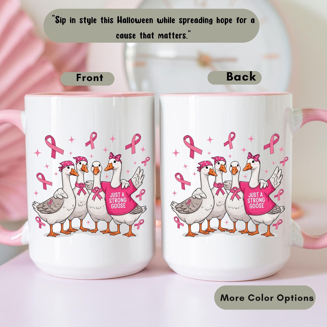 ThisWear Breast Cancer Survivor Gifts For Women Beat Cancer I Win Pink Ribbon Ceramic 15oz Ceramic Coffee Mug With Handle