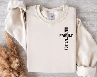 Football Family Faith Shirt, Christian Football Shirt, Faith Sports Mom Shirt, Minimalist Football Tee, Boutique Style Sweatshirt.