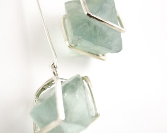 Boucles d'oreilles "Glaçons" vert d'eau