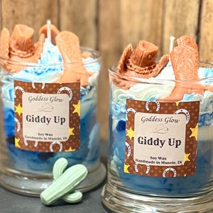 Giddy Up Soy Wax Candle - Handmade Cowboy Theme
