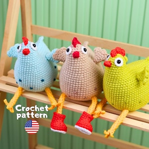 Patrón de pollo a crochet / Divertido juguete amigurumi en PDF