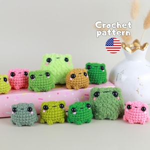 Tiny Frog Crochet Pattern | 3 cm Amigurumi Keychain | Beginner PDF