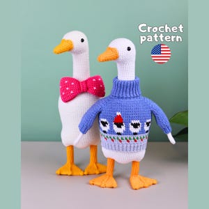 Schema per realizzare un'oca all'uncinetto / Amigurumi di un uccello con maglione (PDF)