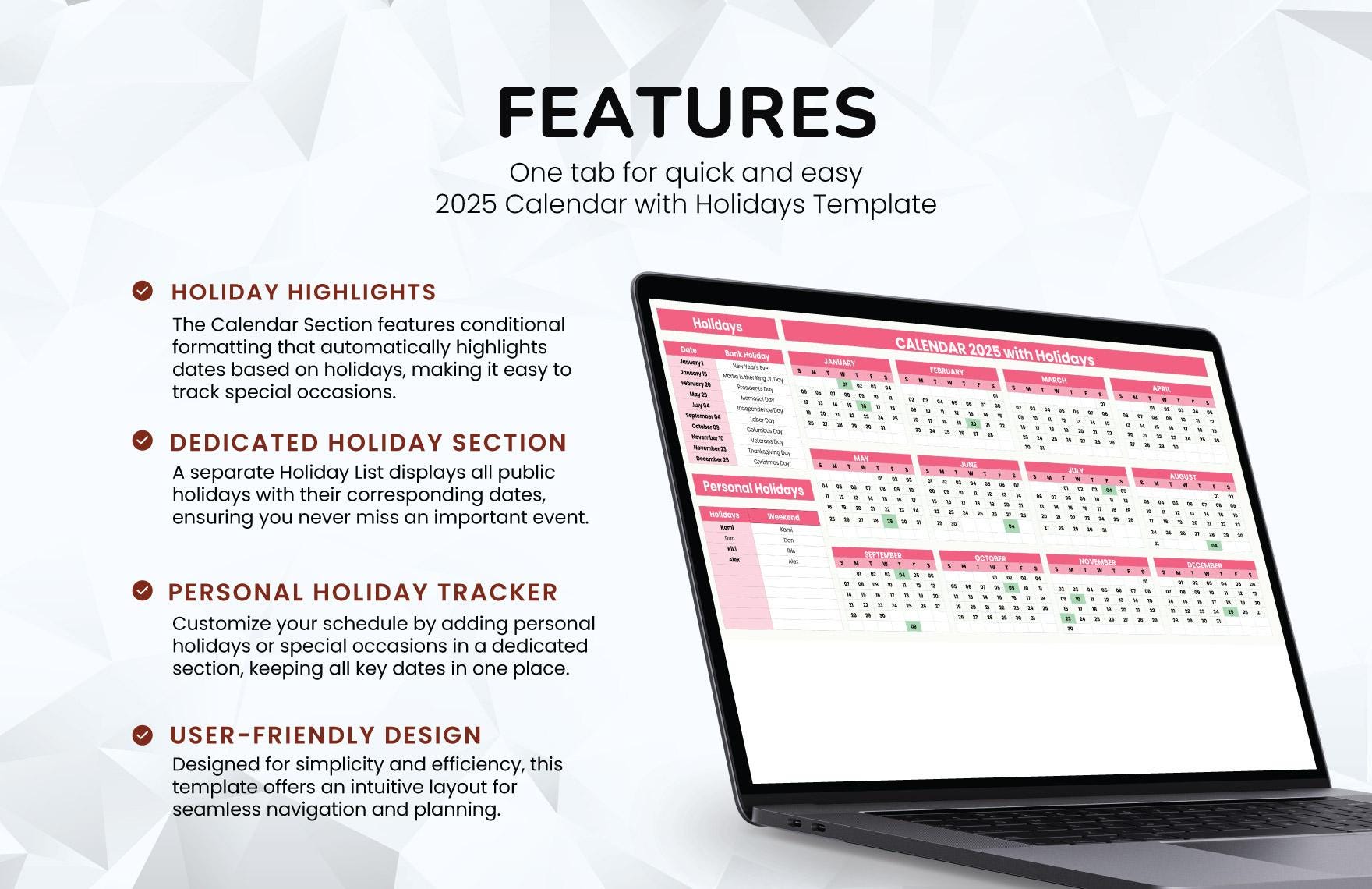 FREE PRINTABLE 2025 CALENDAR WITH HOLIDAYS PDF FREE DOWNLOAD WORD EXCEL visual data 4