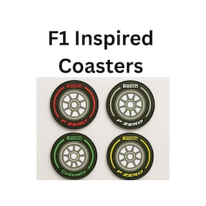 F1-Inspired Racing Tire Coaster | Choose Your Color | Formula 1 Fan Gift | Car Lover Drink Coaster | Motorsport Decor
