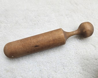Vintage Wood Masher Pounder Pestle 10.5 inches