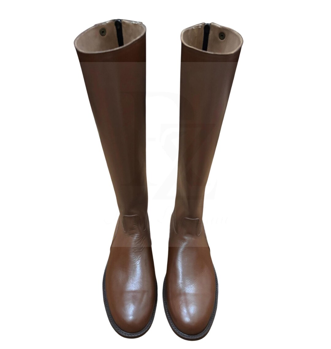 Men's Brown Leather Horse Riding Boots, Horseback Riding Boots, Over ...