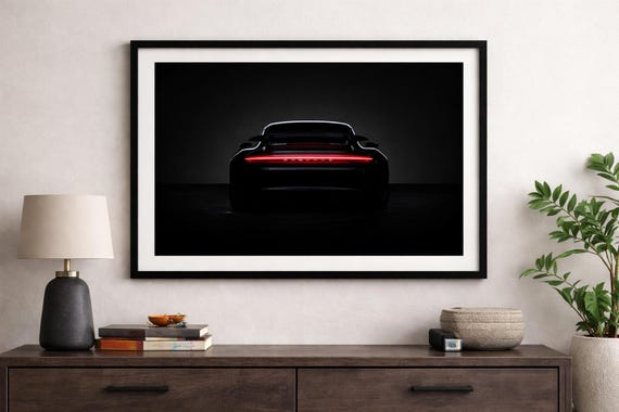Porsche 911 Framed Print – Minimalist Automotive Wall Art