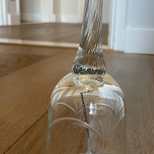 Princess House Heritage Etched Crystal Bell – 6” Vintage Handblown Dinner Bell