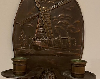 Vintage Brass pressed wall decoration, copper.