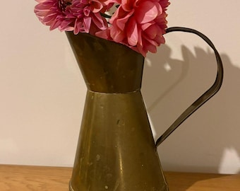 Jarra de latão vintage - Vaso rústico de fazenda