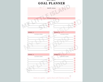 Gemini Zodiac Goal Planner A5 Printable Digital Download