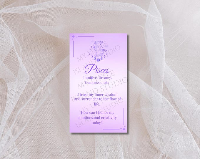 Pisces Zodiac Affirmation Card