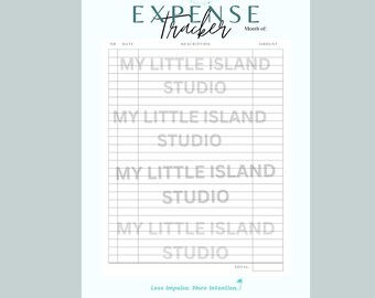 Aquarius Expense Tracker A5 Digital Download