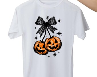 Pumpkin Halloween Cherries Adult Shirt