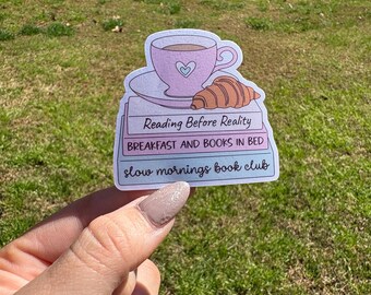 Breakfast And Books In Bed Sticker