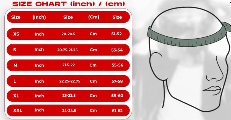 Fit and sizing: fits users with a head circumference ranging from a size small (20.75 in) to a size large (22.75 in)