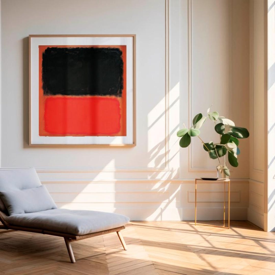Black and Red Abstract Art Print – Modern Color Field Painting - Etsy
