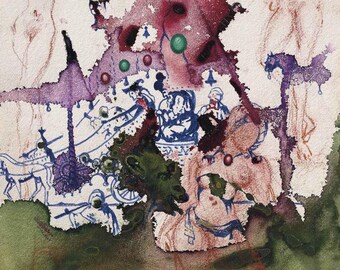 サルバドール・ダリのアートプリント、1966年 シュルレアリスム 水彩画