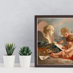Cupids,Allegory of Painting-Francois Boucher,Home office Decor,Housewarming Gift,Vintage masterpiece Artwork,giclee print in various sizes