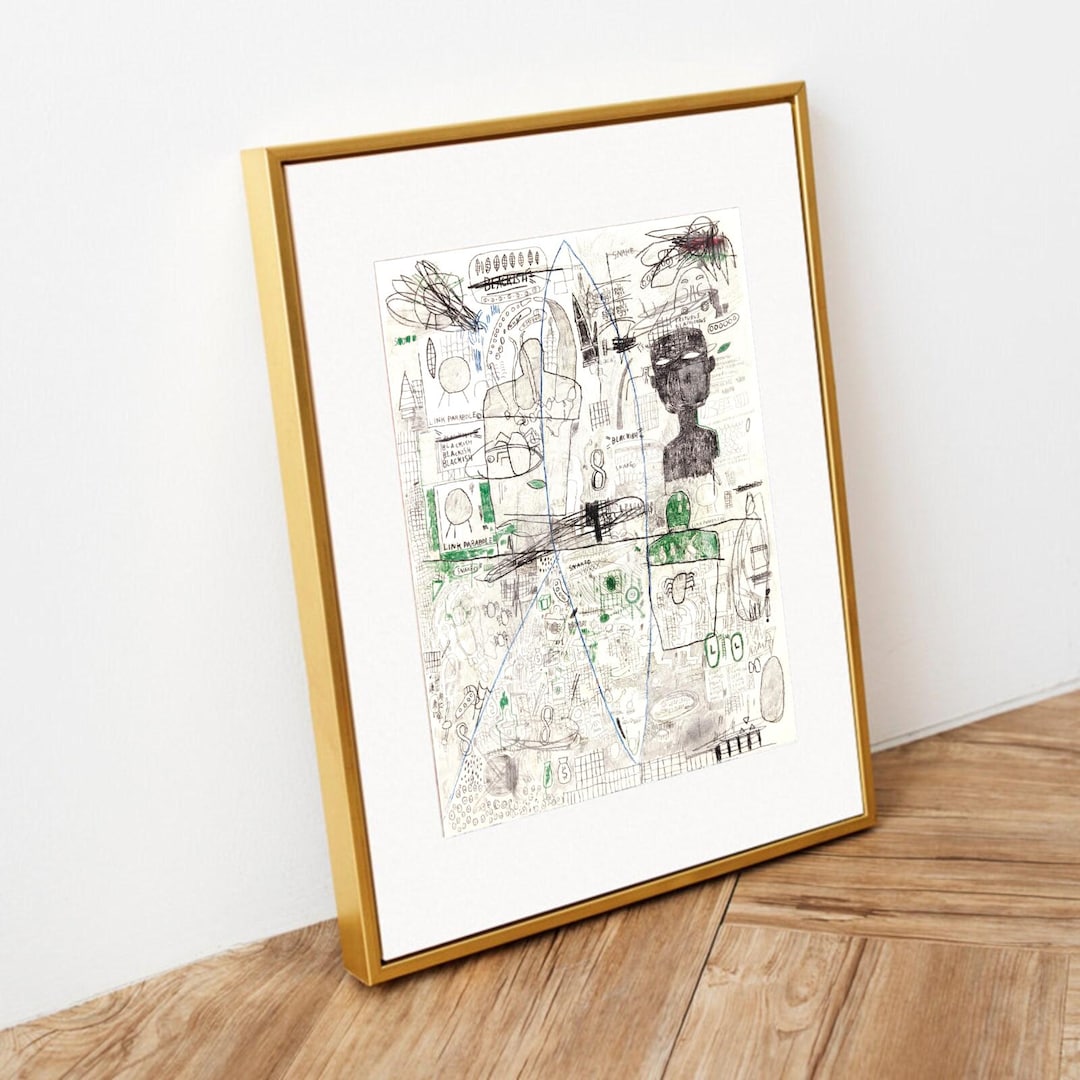 Abstract Figurative Drawing, Expressionist Line Art, Contemporary Wall ...
